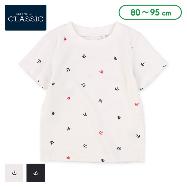 マリン柄プリント半袖Tシャツ