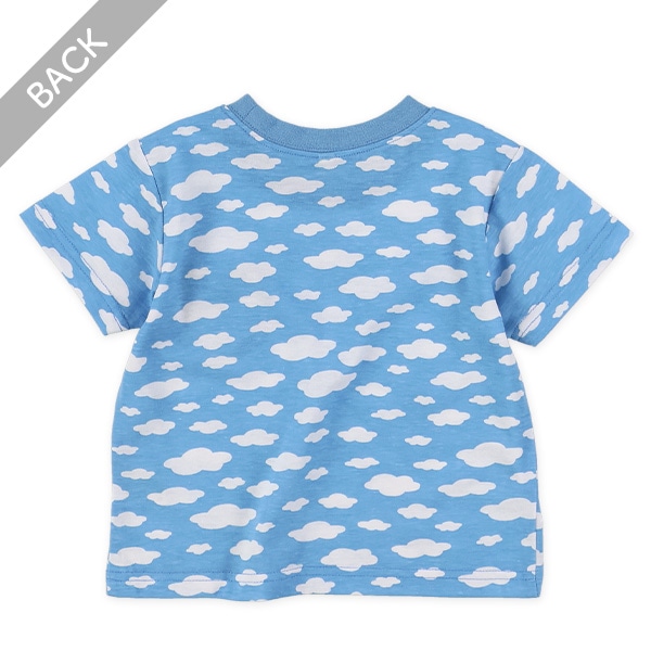 雲総柄胸ポケット半袖Tシャツ