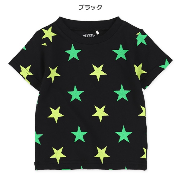星柄プリント半袖Tシャツ