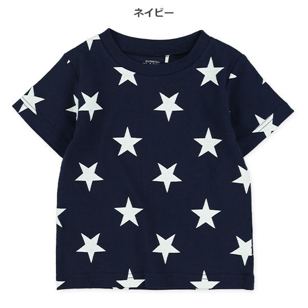 星柄プリント半袖Tシャツ