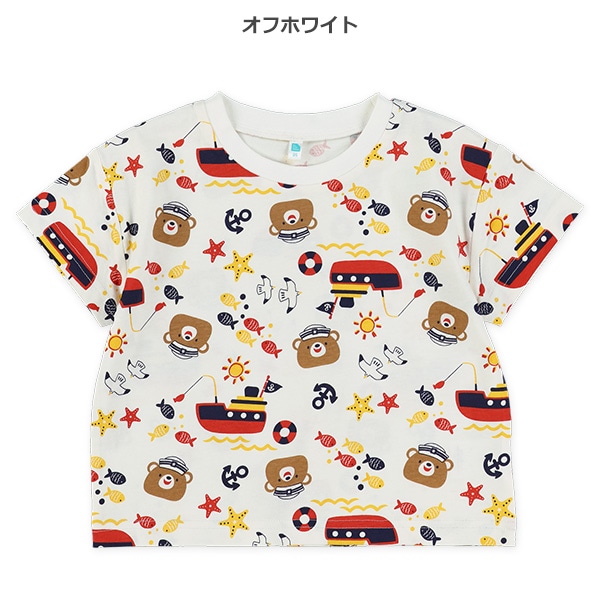 くまマリン総柄半袖Tシャツ