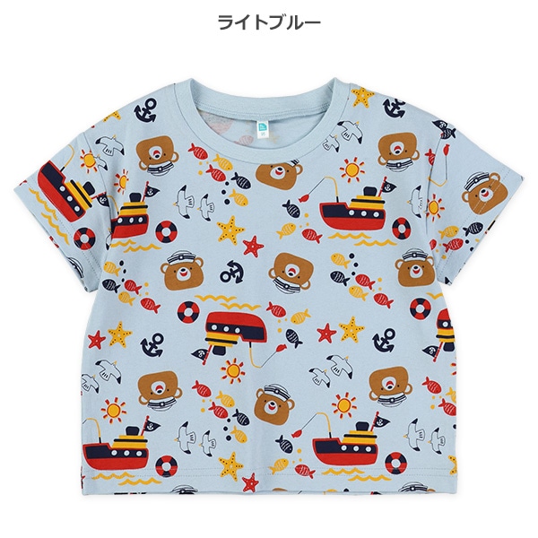 くまマリン総柄半袖Tシャツ
