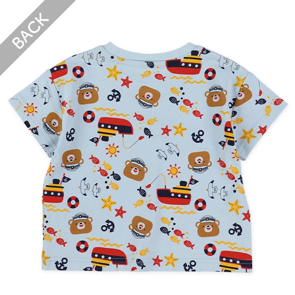 くまマリン総柄半袖Tシャツ