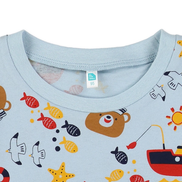 くまマリン総柄半袖Tシャツ