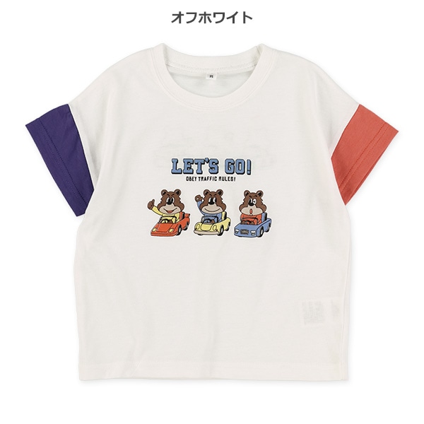 くまトリオくるま半袖Tシャツ