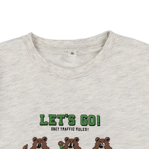 くまトリオくるま半袖Tシャツ