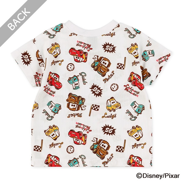 ポリエステルメッシュ総柄半袖Tシャツ（カーズ）