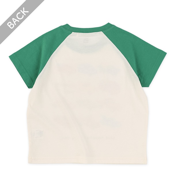 くるま転写プリントラグラン半袖Tシャツ