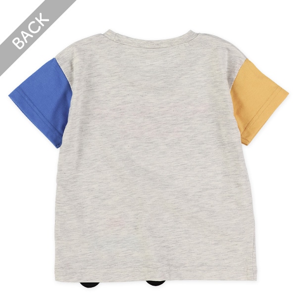 配色ロゴはたらくくるまタイヤモチーフ付き半袖Tシャツ