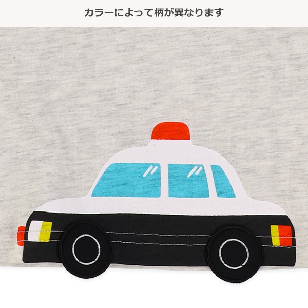配色ロゴはたらくくるまタイヤモチーフ付き半袖Tシャツ