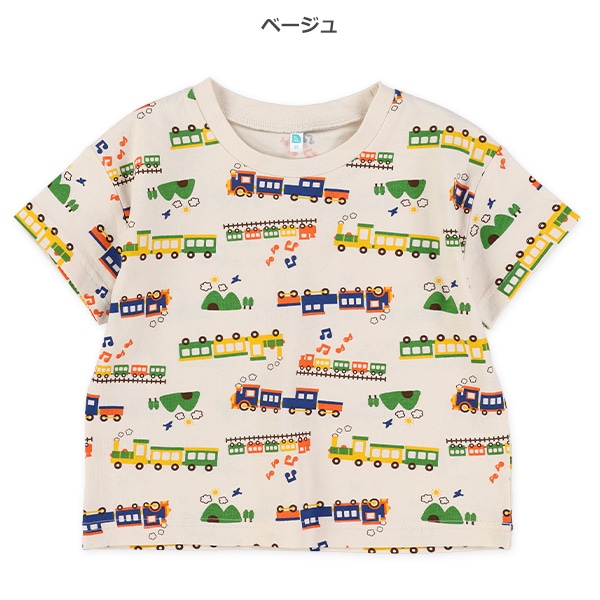 カラフル汽車電車半袖Tシャツ