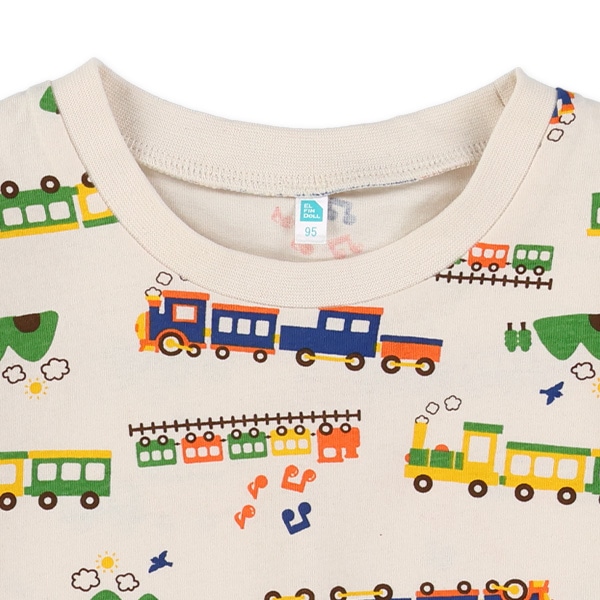カラフル汽車電車半袖Tシャツ