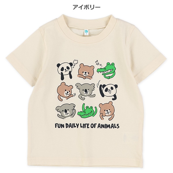 アニマルフェイスプリント半袖Tシャツ