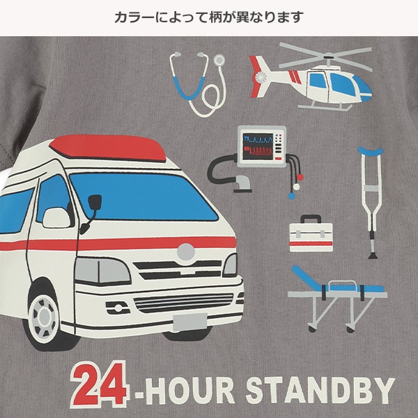 はたらくくるまプリント半袖Tシャツ