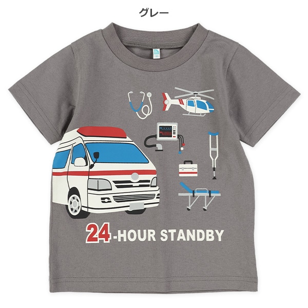 はたらくくるまプリント半袖Tシャツ