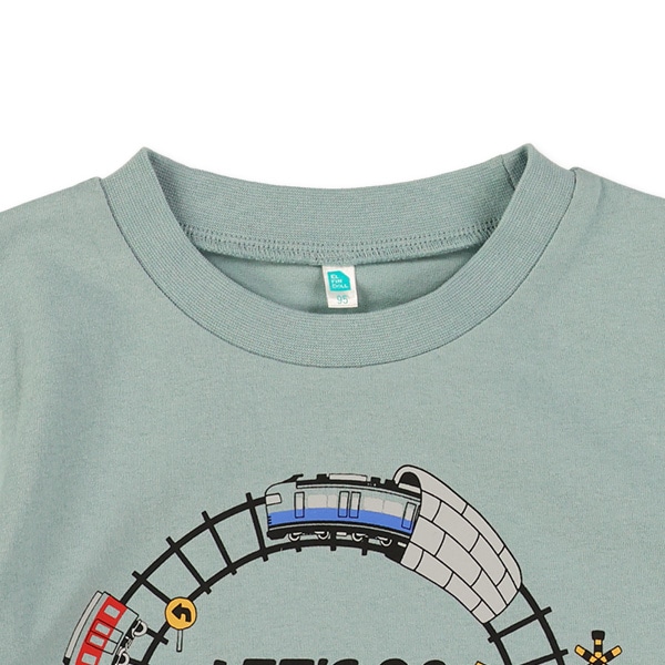 線路サークルプリント半袖Tシャツ