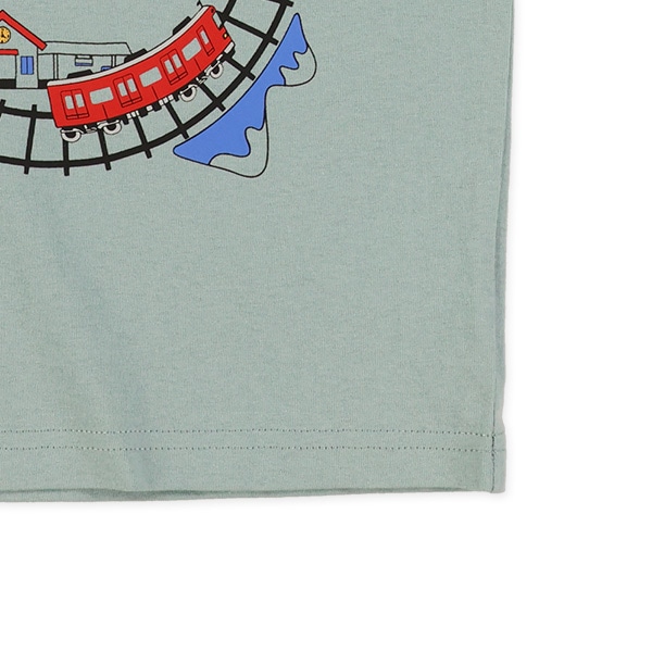線路サークルプリント半袖Tシャツ