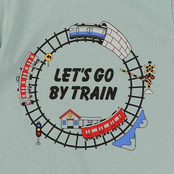 線路サークルプリント半袖Tシャツ