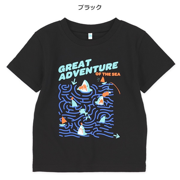 サメ迷路半袖Tシャツ