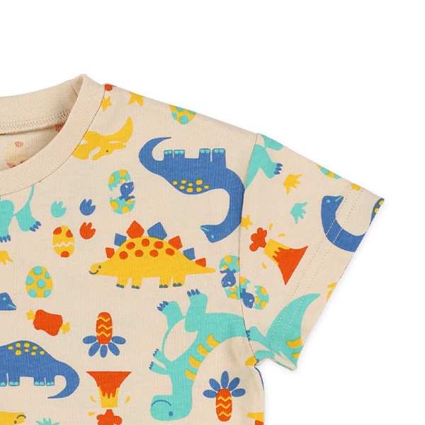 カラフル恐竜半袖Tシャツ