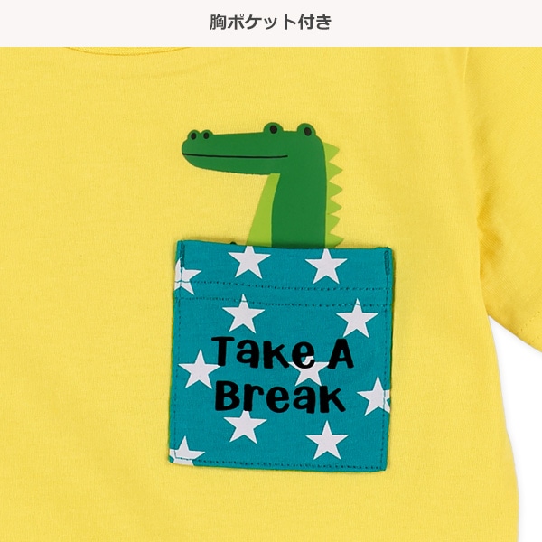 ポケット発泡プリント半袖Tシャツ