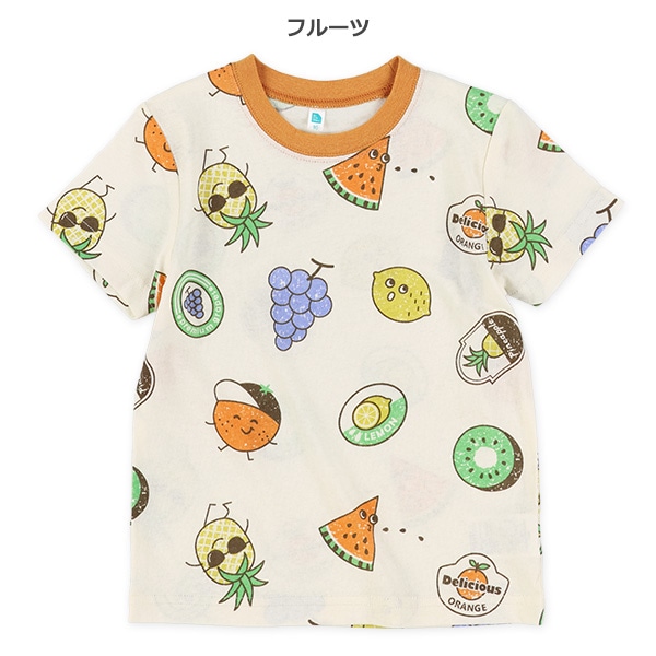 野菜フルーツ総柄半袖Tシャツ