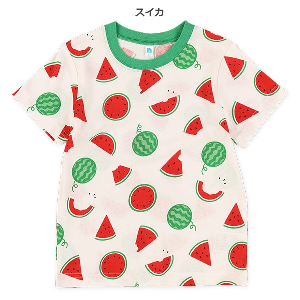 野菜フルーツ総柄半袖Tシャツ