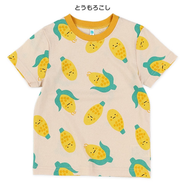 野菜フルーツ総柄半袖Tシャツ