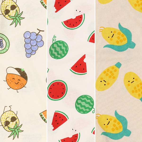 野菜フルーツ総柄半袖Tシャツ