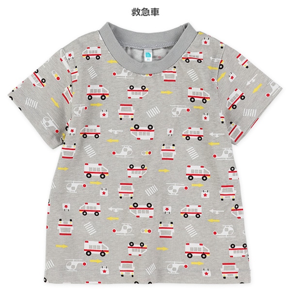はたらくくるま総柄半袖Tシャツ