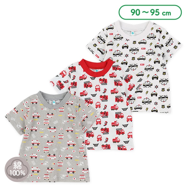 はたらくくるま総柄半袖Tシャツ