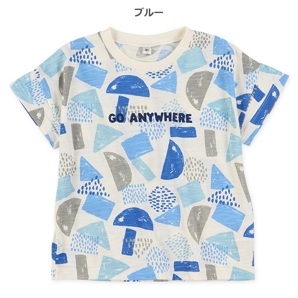 スラブ幾何学柄半袖Tシャツ