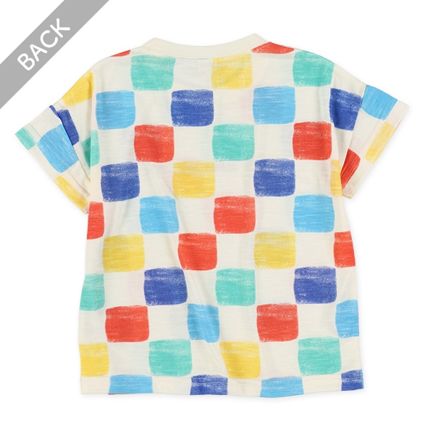 スラブ幾何学柄半袖Tシャツ