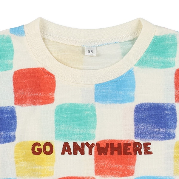 スラブ幾何学柄半袖Tシャツ