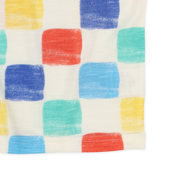 スラブ幾何学柄半袖Tシャツ