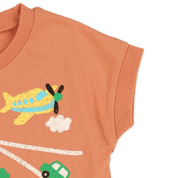 生き物風景プリント半袖Tシャツ