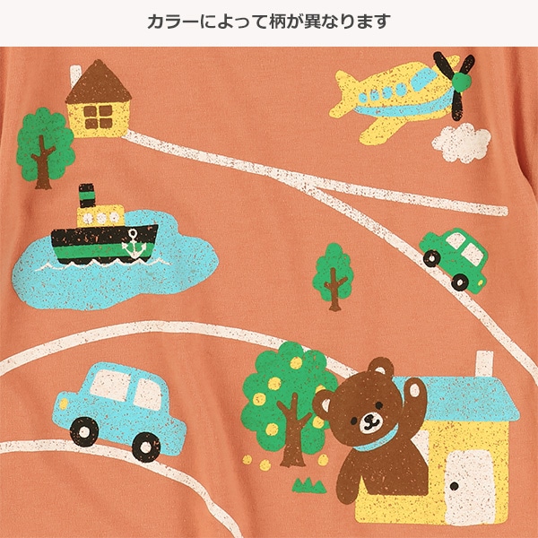 生き物風景プリント半袖Tシャツ