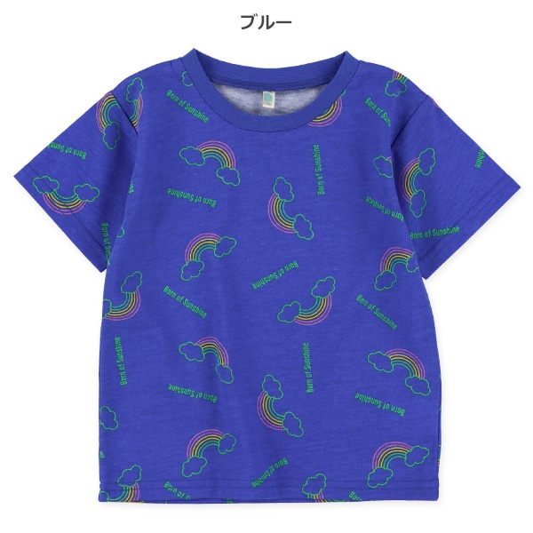 虹総柄半袖Tシャツ