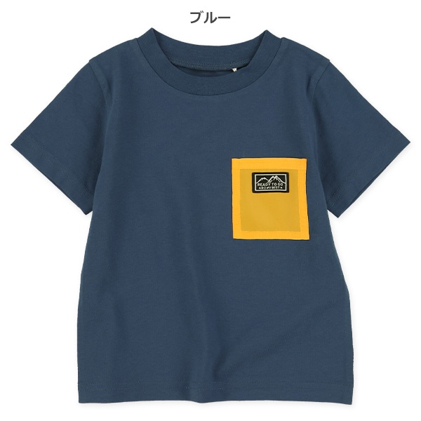 配色ポケット付き半袖Tシャツ