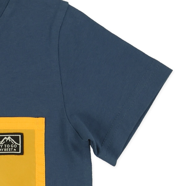 配色ポケット付き半袖Tシャツ