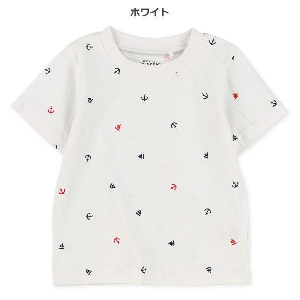 マリン総柄プリント半袖Tシャツ