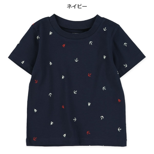 マリン総柄プリント半袖Tシャツ