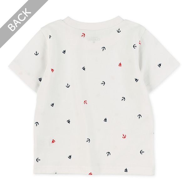 マリン総柄プリント半袖Tシャツ