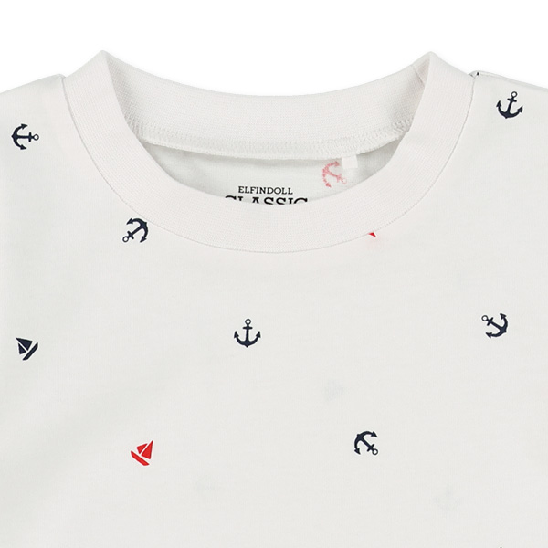 マリン総柄プリント半袖Tシャツ