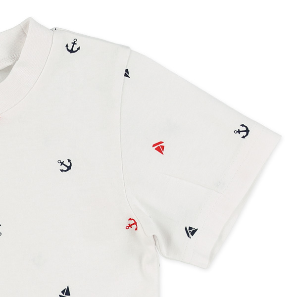 マリン総柄プリント半袖Tシャツ