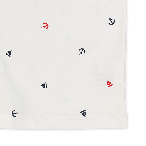 マリン総柄プリント半袖Tシャツ