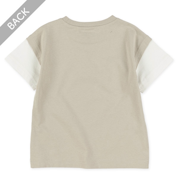 袖レイヤード風半袖Tシャツ