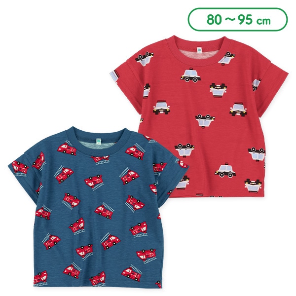 くるま総柄半袖Tシャツ