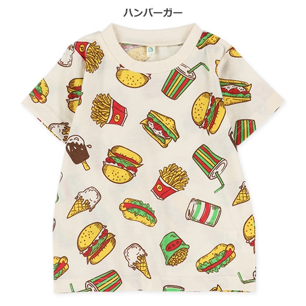食べ物総柄半袖Tシャツ