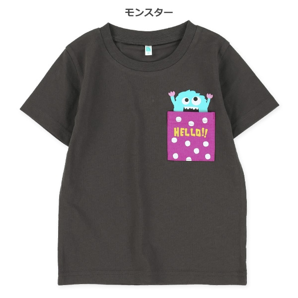 ポケット発泡プリント半袖Tシャツ